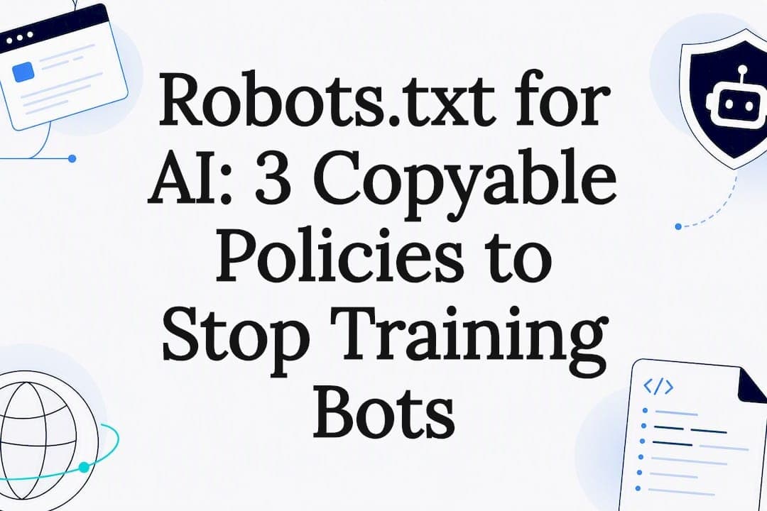 Robots.txt for AI: 3 Copyable Policies to Stop Training Bots