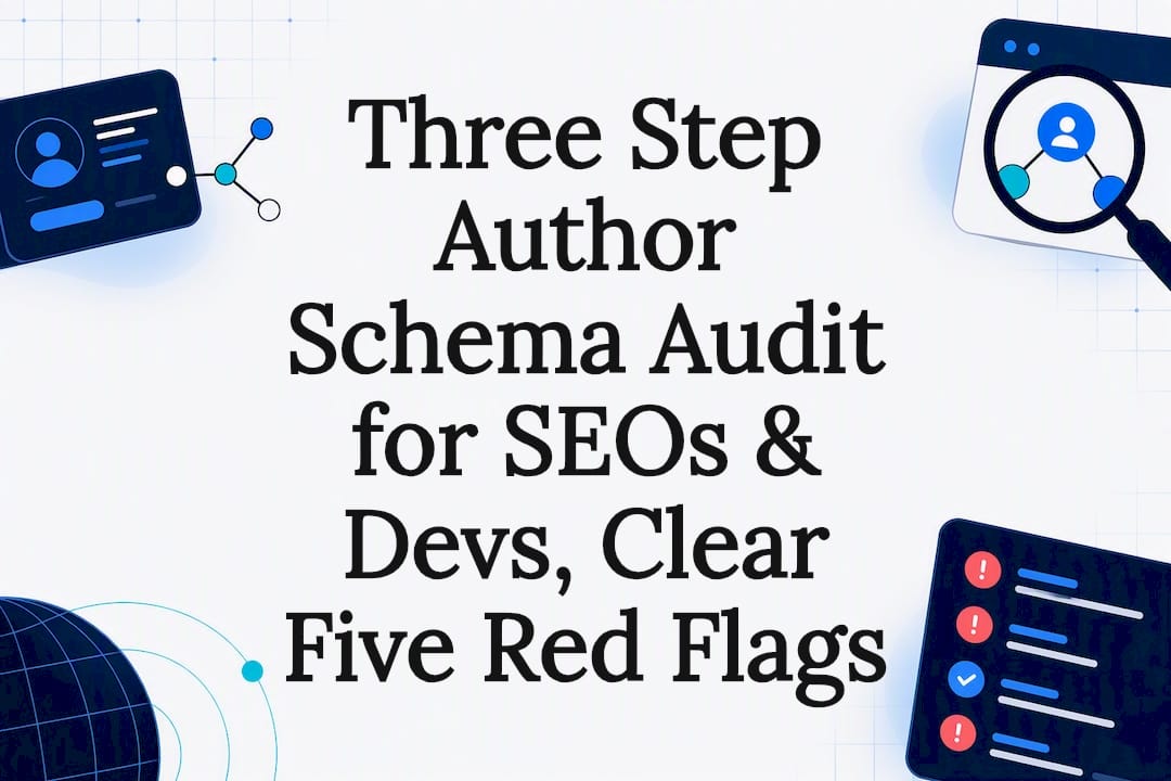 Dark title card for author schema audit