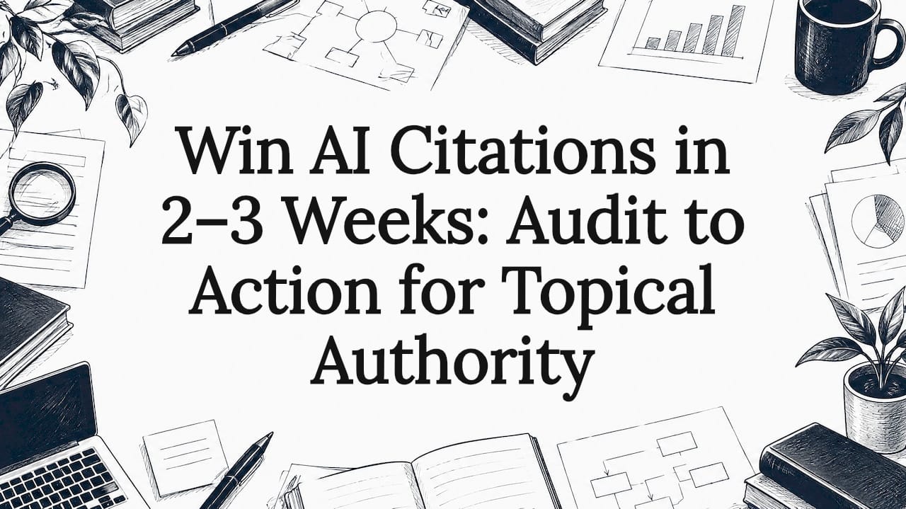 Dark title card for AI citation authority